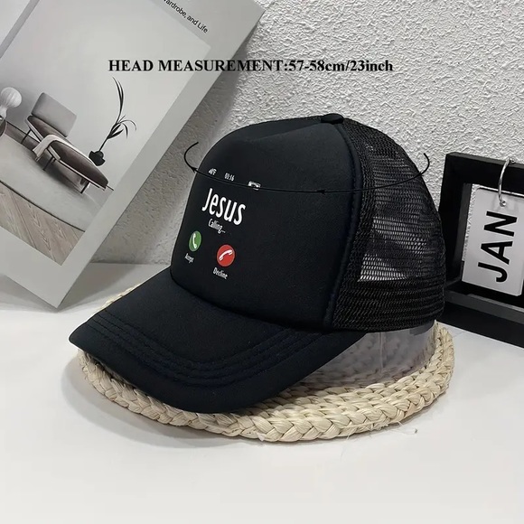 🕊”Jesus Calling Accept Decline” Cool Mesh Back Adjustable Unisex Cap! - Picture 6 of 6